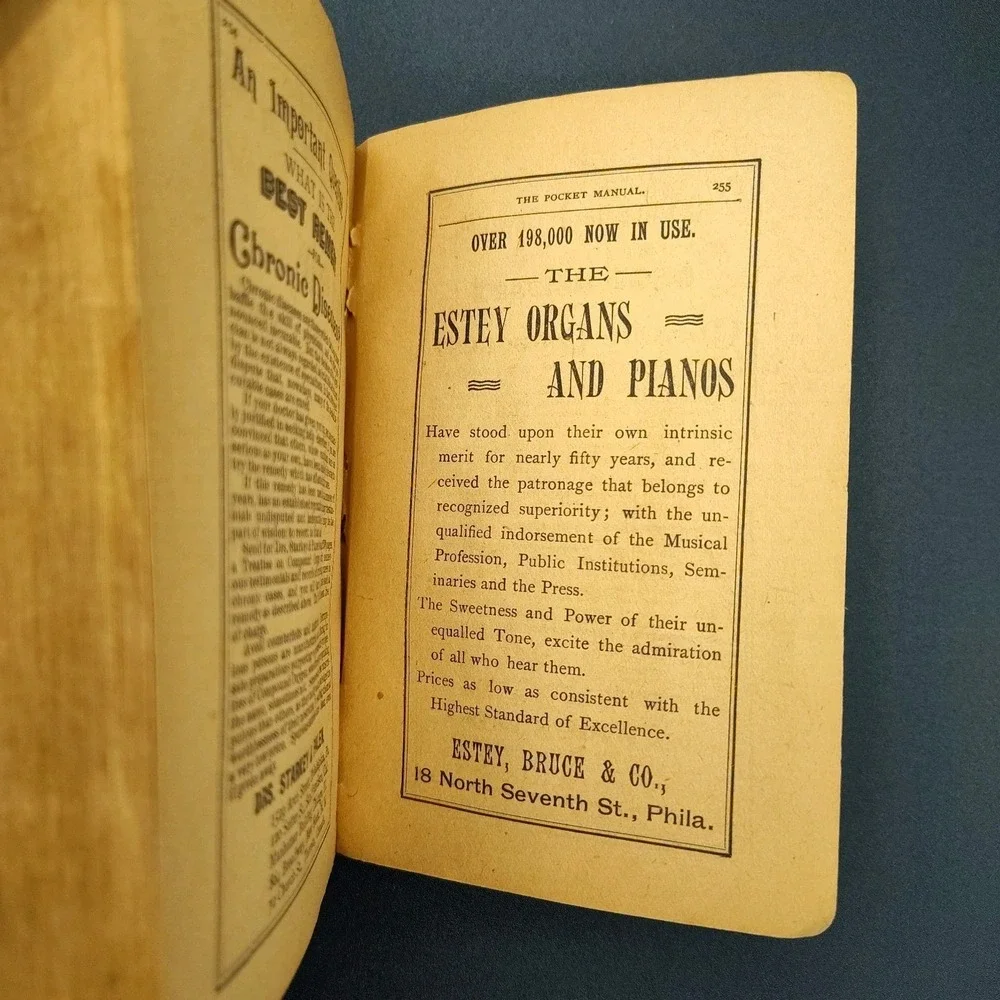1890's Pocket Manual Ready Reference Book Rare VTG PAPERBACK SEE‎ BB33.1GU3303